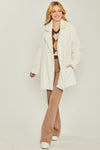 Woven Solid Teddy Collar Coat - KOKOTETE