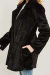 Woven Solid Teddy Collar Coat - KOKOTETE