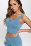 Zip Up Crop Sports Tank Top Set - KOKOTETE