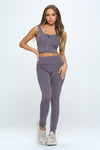 Zip Up Crop Sports Tank Top Set - KOKOTETE